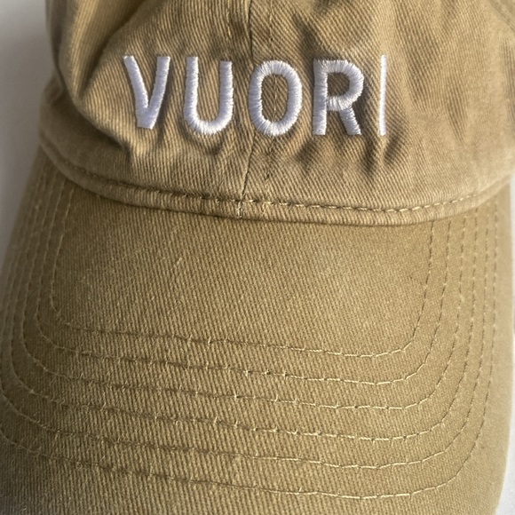 Vuori Signal Dad Hat Ball Cap in Camel Green Tan Unisex Adjustable 100% Cotton - Picture 2 of 8